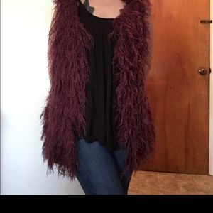 shaggy vest plum color gorgeous playful flirt 😜